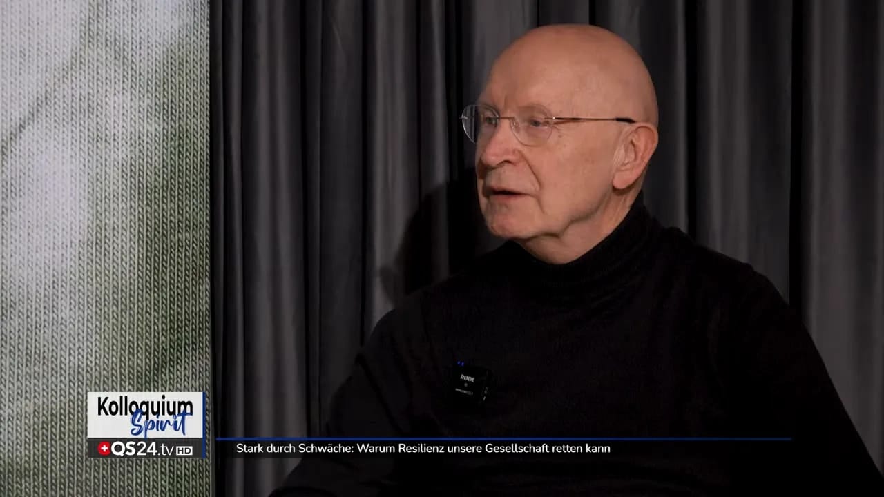 Stark durch Schwäche: Warum Resilienz unsere Gesellschaft retten kann 3 Prof. Dr. Hartmut Schröder mit eingeblendeter Namensleiste vor grauem Hintergrund